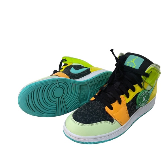 Nike Air Jordan 1 Mid Se (gs) Bq6931-037 - Picture 6 of 13